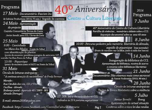 40º aniversário do Centro de Cultura Libertária
