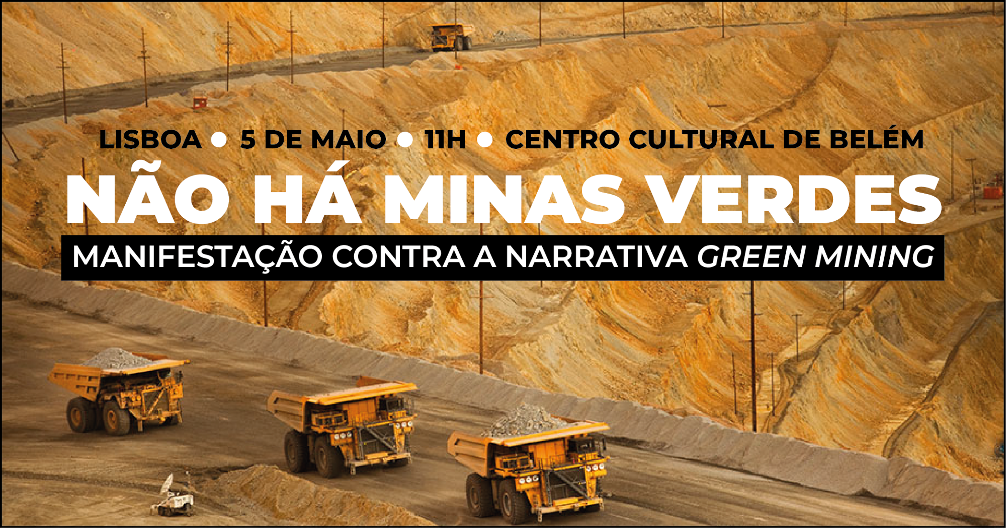 Manifestação contra a narrativa do Green Mining a 5 de Maio em Lisboa